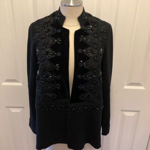 Black Velvet embellished cardigan.